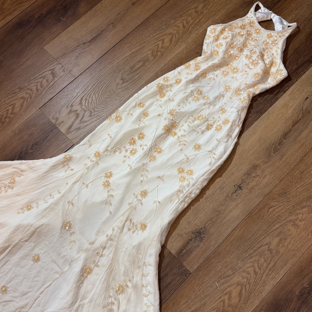Vintage 100% Silk Beaded Dress Vintage Beaded Dress Vintage Wedding Dress Fairy